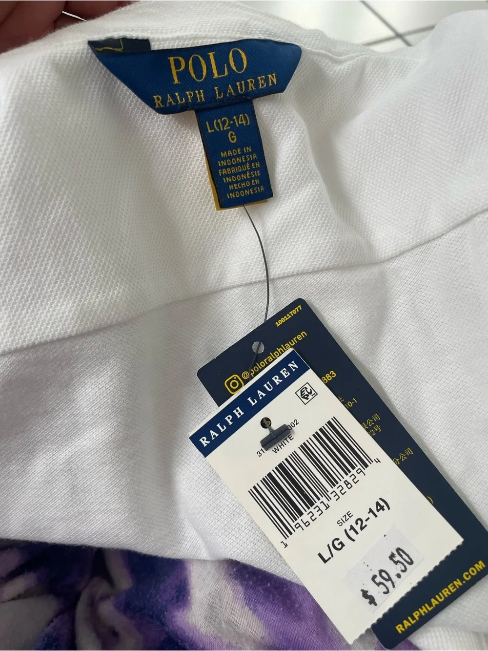 Ralph Lauren White Button-Down Shirt with Embroidered Pony